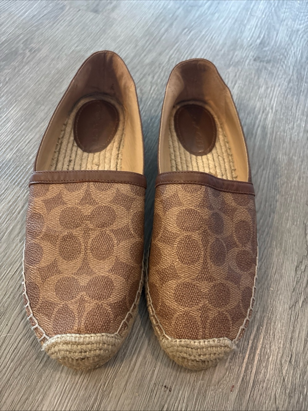 Women's Coach Espadrille Shoes In Signature Jacquard Size 9